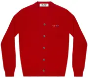 [COMME des GARCONS PLAY] 男士紅色和酒紅色心形開衫