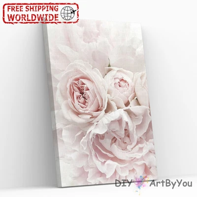 Paint By Numbers Canvas Art Draw Artist Painting Oil Kit Home Decor Rose Flower