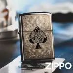 【ZIPPO】花紋黑桃A防風打火機(美國防風打火機)