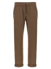 [Brunello Cucinelli] Brunello Cucinelli-Shiny Pocket Detail Pantaloni Marrone-Donna M