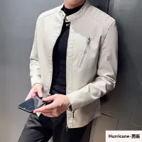 在飛比找Yahoo!奇摩拍賣優惠-M5XL韓版男生外套 皮衣外套男 夾克外套 皮外套 潮流外套