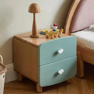 【Taoshop 淘家舖】W - 實木兒童床頭櫃臥室女生收納櫃粉色藍色小型簡易床邊櫃C020330400C(400X340X435mm)