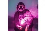 Neon Stitches LED Mask Wire Light Up Costume Purge Party Halloween Masks3-Modes Pink