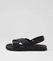 [DIANA FERRARI] narlow black leather sandals