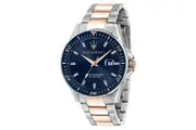 Maserati Sfida Blue Dial Two Tone Stainless Steel Quartz R8853140003 100M Men's Watch