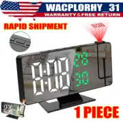 7.8" LED Digital Projector Projection Snooze Dual Alarm Clock Timer USB A+