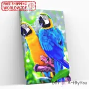 Paint By Numbers Kit Parrot Nature Animal Kids Home Oil Draw Beginner Wall Brush