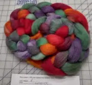 Handpainted Galway Irish Wool Combed Top Roving Spinning Felting Rare Limerick