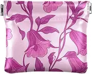 [FRODOTGV] Retro Bellflowers Hot Peach Women Leather Coin Purse Fancy Makeup Bag Change Purse for Men Women Travel, Retro Bellflowers Hot Peach, 4.33"(L) x 3.74"(W) x 0.39"(H), Classic