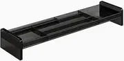 Desky Monitor Stand Organiser – Black Finish, Ergonomic Monitor Riser with Desk Storage for Office & Home Workspaces