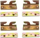4Sets Bed Hinges Bed Rail Brackets 3.1" Double Hooks Heavy Duty Iron Replacement