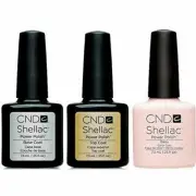 CND Shellac UV/LED Power Polish, TRIO Combo, Top/Base/Beau 7.3ml - Fast Shipping