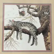 Cross Stitch Kit Cat Napping In Tree Charles Wysocki Sleeping Kitty Dimensions
