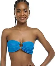 [Body Glove] Women's Smoothies Irene Solid Bandeau Bikini Top Swimsuit with Sash-tie Back