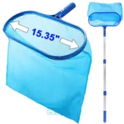 Heavy Duty Swimming Pool Skimmer Leaf Rake Net Scooper, Fine Mesh, Deep Bag