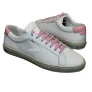 NWT $590 Saint Laurent White Canvas Andy Low Top Sneakers Men's 43.5 AUTHENTIC