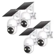 4PCS 4MP Solar Security Cameras Wireless Outdoor, 2.5K Pan/Tilt Rechargeable ...