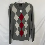 Jos. A Bank Sweater LARGE Executive Collation V Neck Argyle Mens $150 NWT