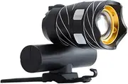 DINHEAROM Mountain Bike Headlight Dustproof LED Bike Light for Night Riding Mounts for Helmets Handlebars for Road Biking Commuting Black