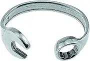 [Pirantin] 10th Ideas for Him - Spanner Wrench Bangle Bracelet - Men's Gift Stamped with 10 Year's, Adjustable, Base Metal