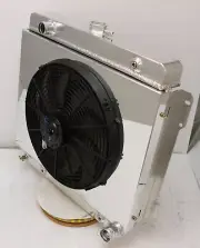WR Champion 2 Row Radiator, 16" Fan, Shroud for 1971 1972 Fargo B100 Van V8 Eng