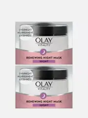 2 X Olay Renewing Night Mask 50ml - Overnight Nourishment & Firmness