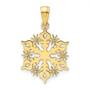 14k Yellow Gold Polished Snowflake Pendant