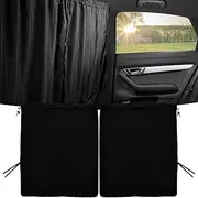 Universal Car Divider Privacy Curtains - Seat Partition, Side Window Sunshades, Sun Shade Covers, Van Cabin Blackout Shades for Camping (Partition Curtain)