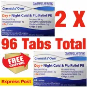 COLD AND FLU DAY & NIGHT RELIEF PE 96 TABLETS - CODRAL ALTERNATE - FREE EXPRESS
