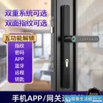 居家良品~電子鎖斷橋鋁指紋鎖密碼鎖玻璃門推拉門平移門庭院門戶外防水電子智能鎖 全館免運