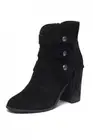 Yellow Box Upon Black Suede Embelisshed Detailing Fringe Ankle Boot