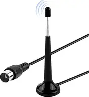 DAB FM Radio Antenna DAB Radio Aerial for Hifi System Indoor Telescopic Freeview TV Aerial with Magnetic Base Portable 3 Meter Cable Enhanced Reception for Tuners Stereo Amplifiers Home Cinema Systems