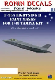1/48 Ronin Decals F-35A Lightning II Paint Masks for Tamiya Kit