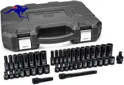 84916N 3/8 Inch Drive 6 Point Standard and Deep Impact Sae/Metric Socket Set, 44