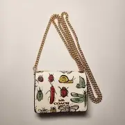 NWT Coach CR373 Mini Wallet On A Chain With Creature Print