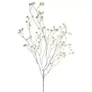 Artificial Glittered Mini Pine Cone Stem, White, 24-inch