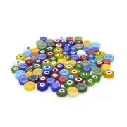 Evil Eyes & Bulls Eye Mixed - Glass Beads Millefiori, 100g ( 100 pieces)