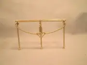 Dollhouse Miniature Elegant Brass Sofa Table Console or Entry Artisan 1:24 OOAK