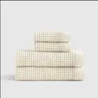 NWT! Quince Organic Cotton Turkish Waffle Ivory Bath Towel Bundle set! (1037)