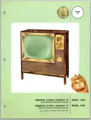 1961 Emerson Console TV Model 1638 , 1636 Sales Brochure Flyer Print Ad