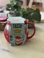 Tasty 1 1/2 QT Size Microwave Popcorn Popper, Dishwasher Safe, Red