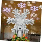 Christmas Tree Topper, 3D Snowflake Projection Lighted Tree Topper Christmas