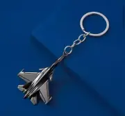 Brand New Airplane Fighter Jet Keychain Charcoal Grey Military Air Force