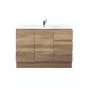 Forme 1200mm Walnut Mont Albert RH Drawers Freestanding Vanity With Polymarble Top