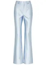 Rotate Birger Christensen Straight-leg Satin Trousers - Light Blue - 36 (UK8 / S) 36 (UK8 / S)