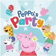 Amscan 9918339 Peppa Pig Birthday Party Luncheon Napkins, 16 Pack
