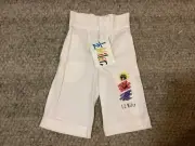 Genuine Vintage 1/2 MILER girls Boys Unisex White Pants BNWT size 3
