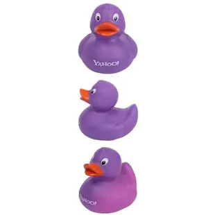 奇摩  Yahoo 限定 紫色 橡膠 沐浴 變色 小鴨 鴨鴨 玩具 公仔