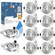 wowatt LED Downlights Ceiling Dimmable 7W LED Recessed Ceiling Lights IP44 Ultra Slim 6000K Cool White 700LM Spotlights 3 Brightness Level Ceiling Spots 230V 83Ra for Bathroom Kitchen Pack of 10