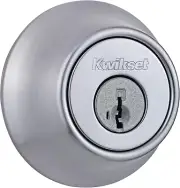 660 Deadbolt Deadbolt Lock, Satin Chrome round Exterior Keyed Front Entry Door,